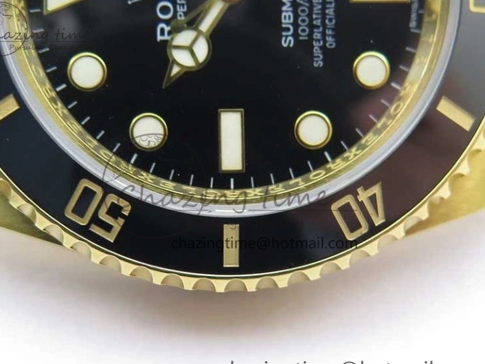MiroTime 0111 WaterResistant Submariner 116618 LN D1F Best Edition YG Wrapped Black Dial on YG Wrapped Bracelet A 2588